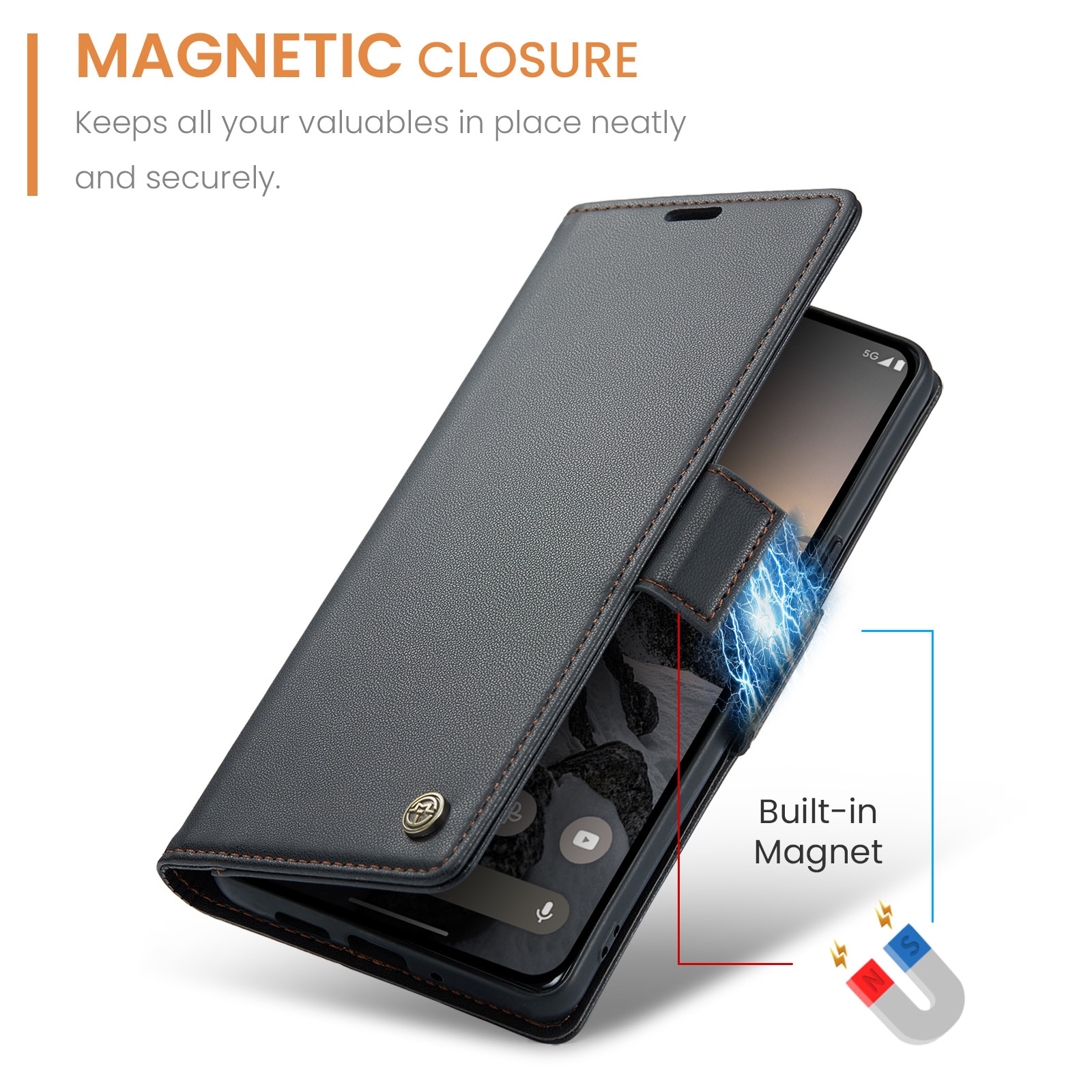 RFID-geschützte Slim Portemonnaie-Hülle Google Pixel 10 Pro Schwarz