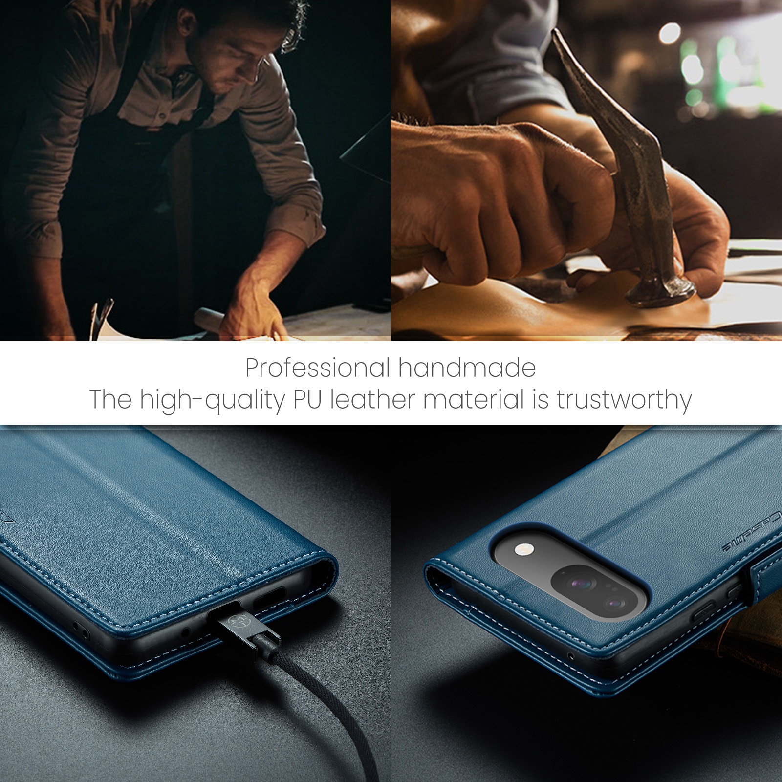RFID-geschützte Slim Portemonnaie-Hülle Google Pixel 10 Pro Blau