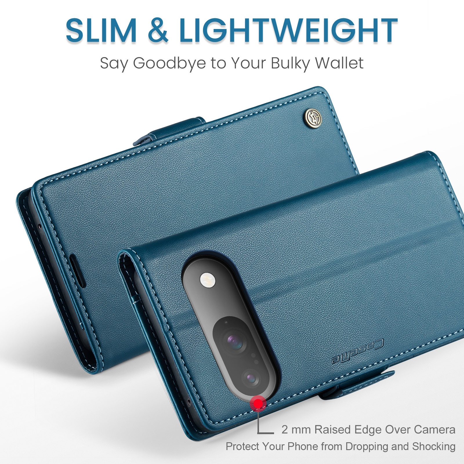RFID-geschützte Slim Portemonnaie-Hülle Google Pixel 10 Pro Blau