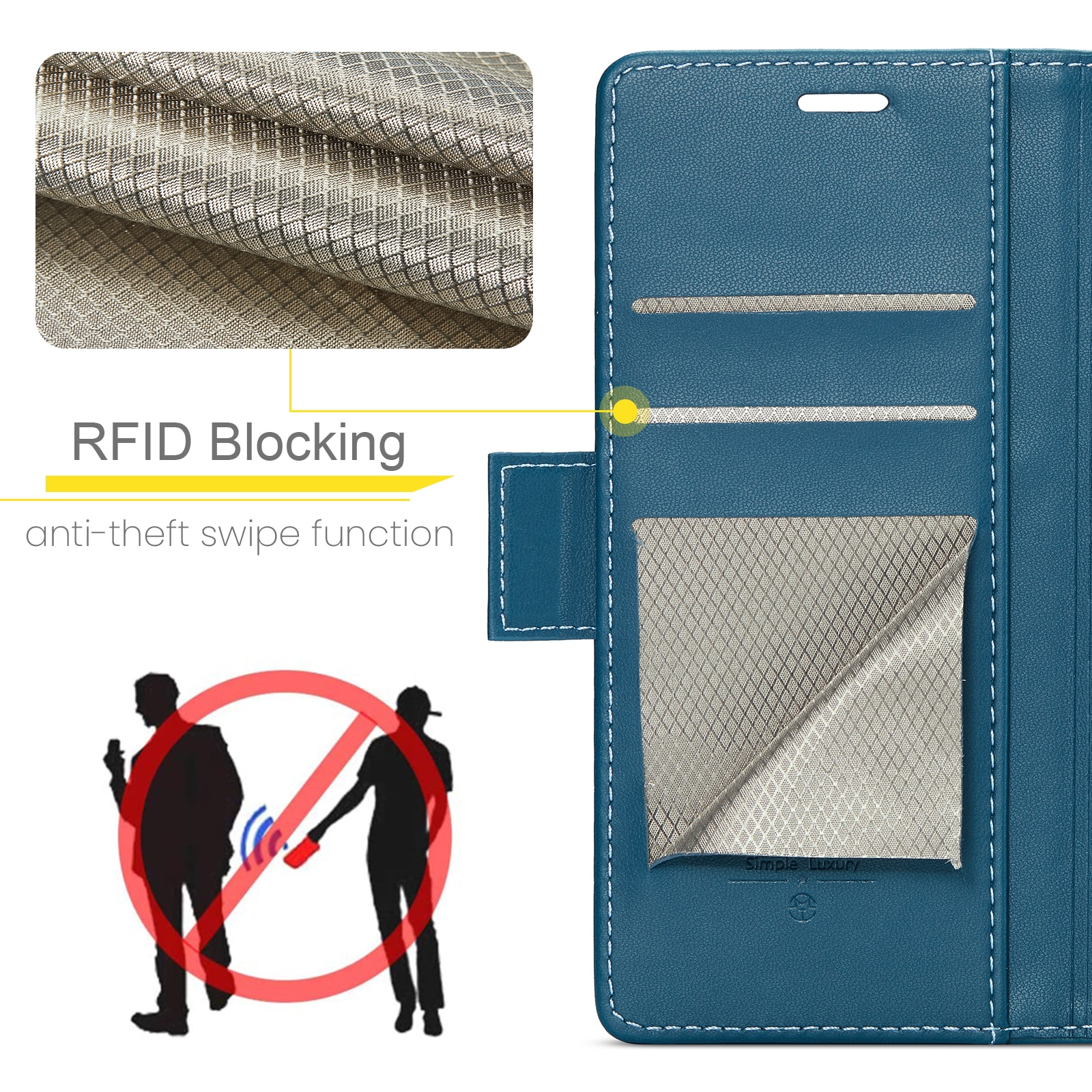 RFID-geschützte Slim Portemonnaie-Hülle Google Pixel 10 Pro Blau