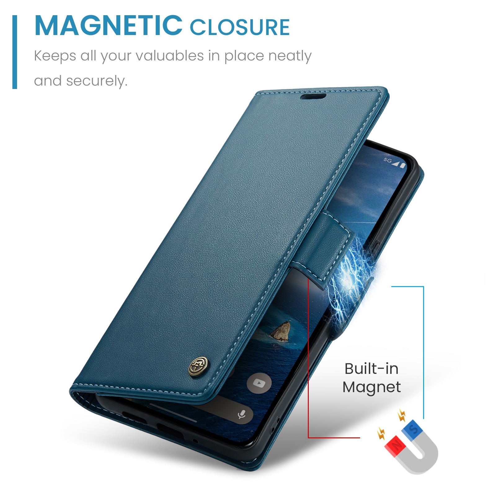 RFID-geschützte Slim Portemonnaie-Hülle Google Pixel 10 Pro Blau