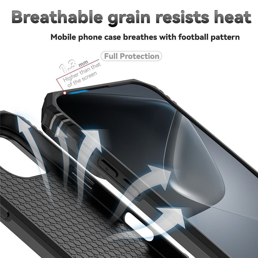 iPhone 17 Hybrid-Hülle Ring + Kameraschutz Schwarz