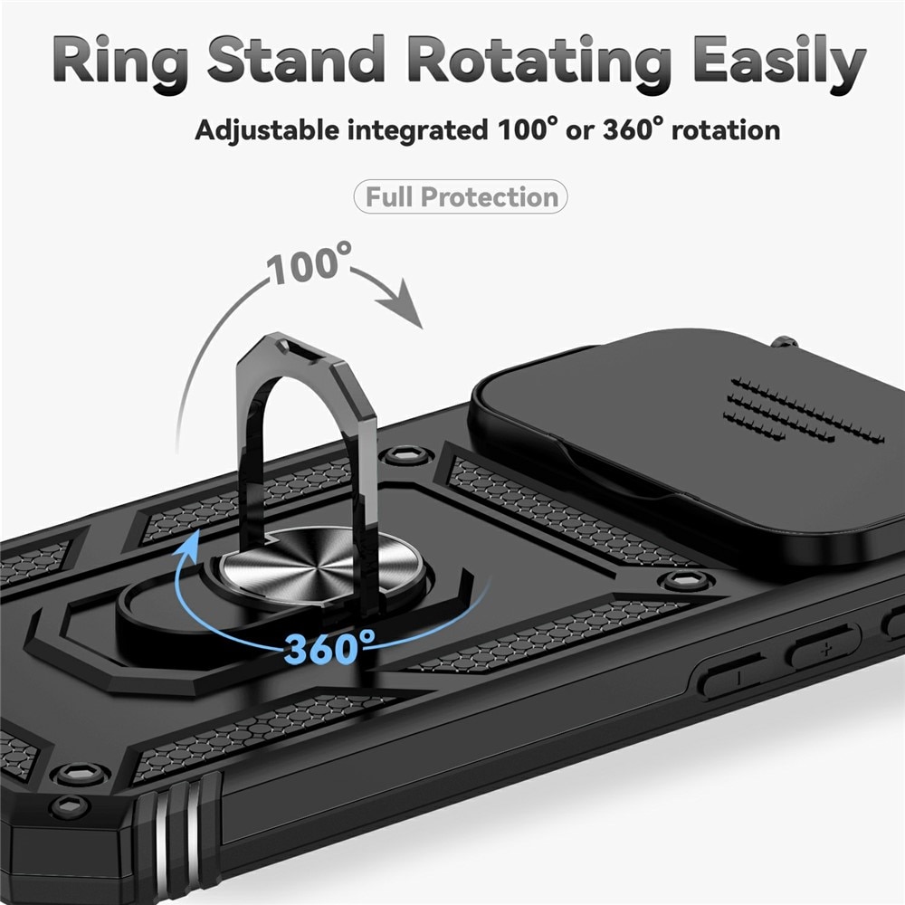 iPhone 17 Pro Hybrid-Hülle Ring + Kameraschutz Schwarz