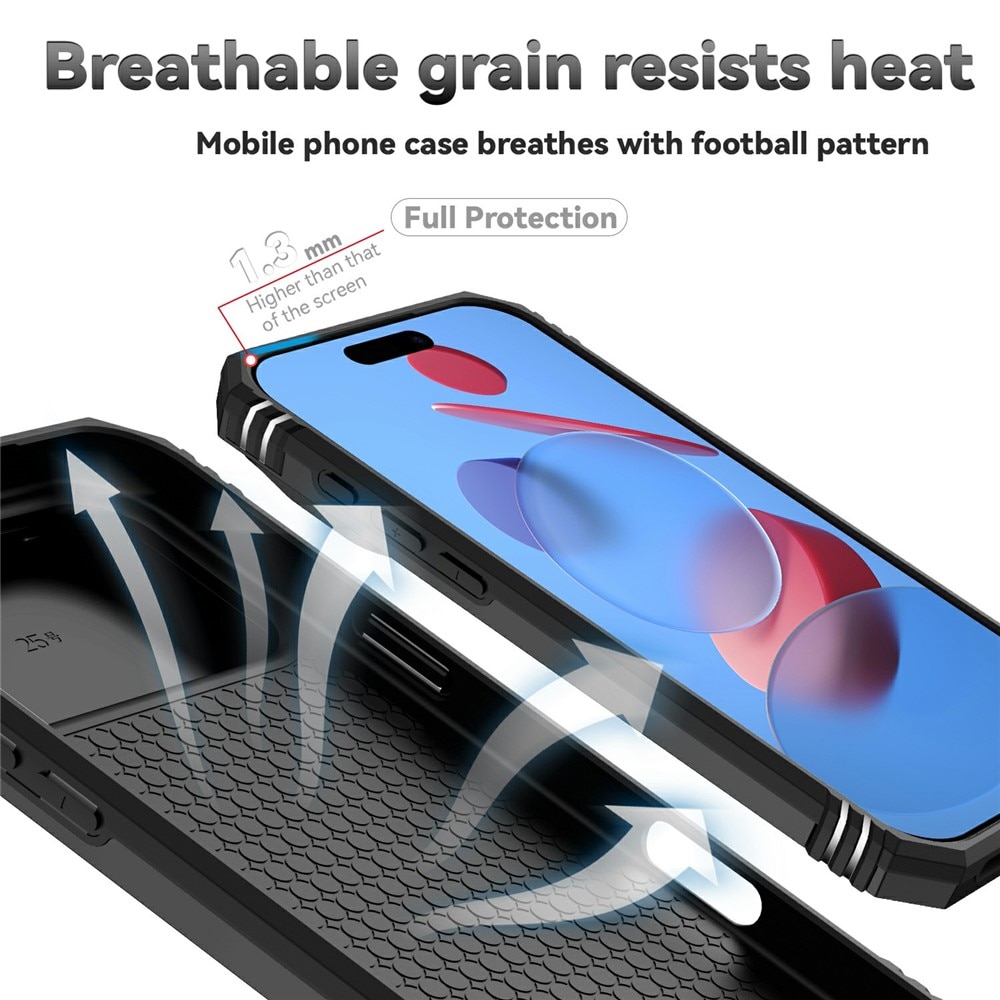 iPhone 17 Pro Max Hybrid-Hülle Ring + Kameraschutz Schwarz