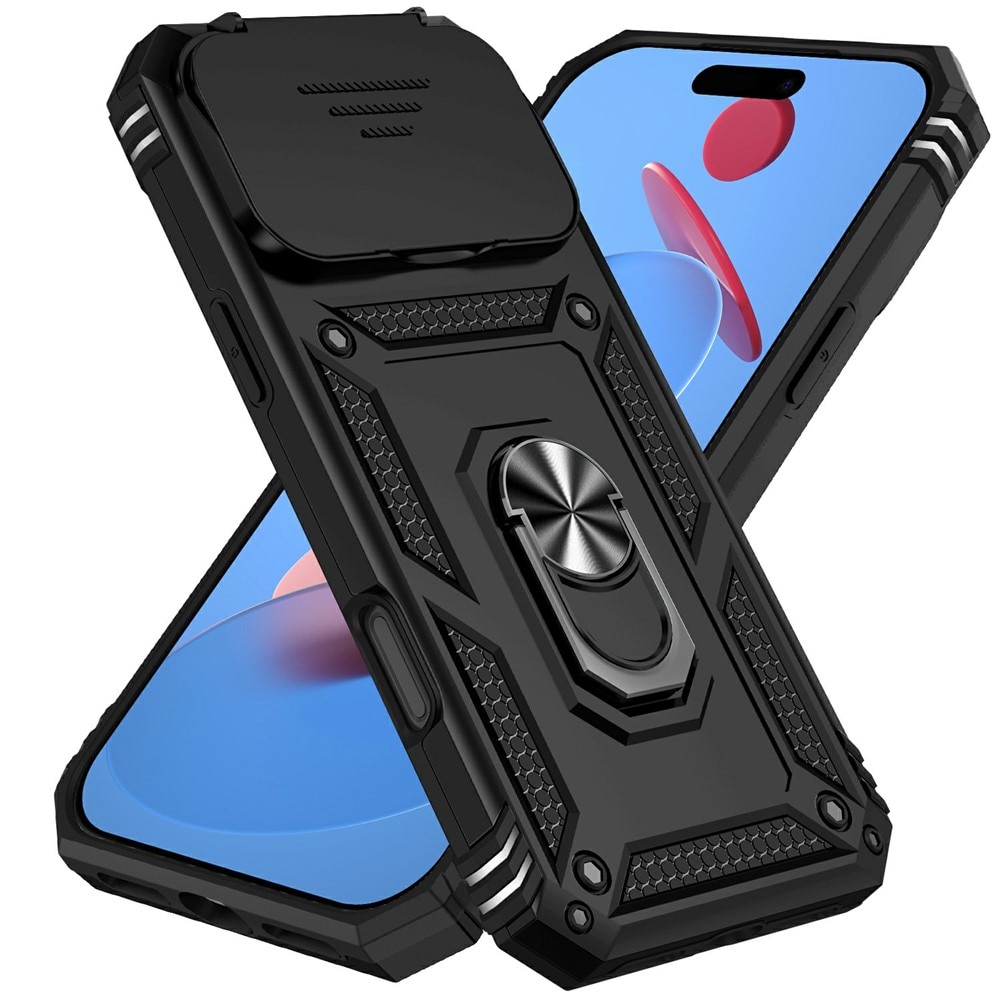 iPhone 17 Pro Max Hybrid-Hülle Ring + Kameraschutz Schwarz