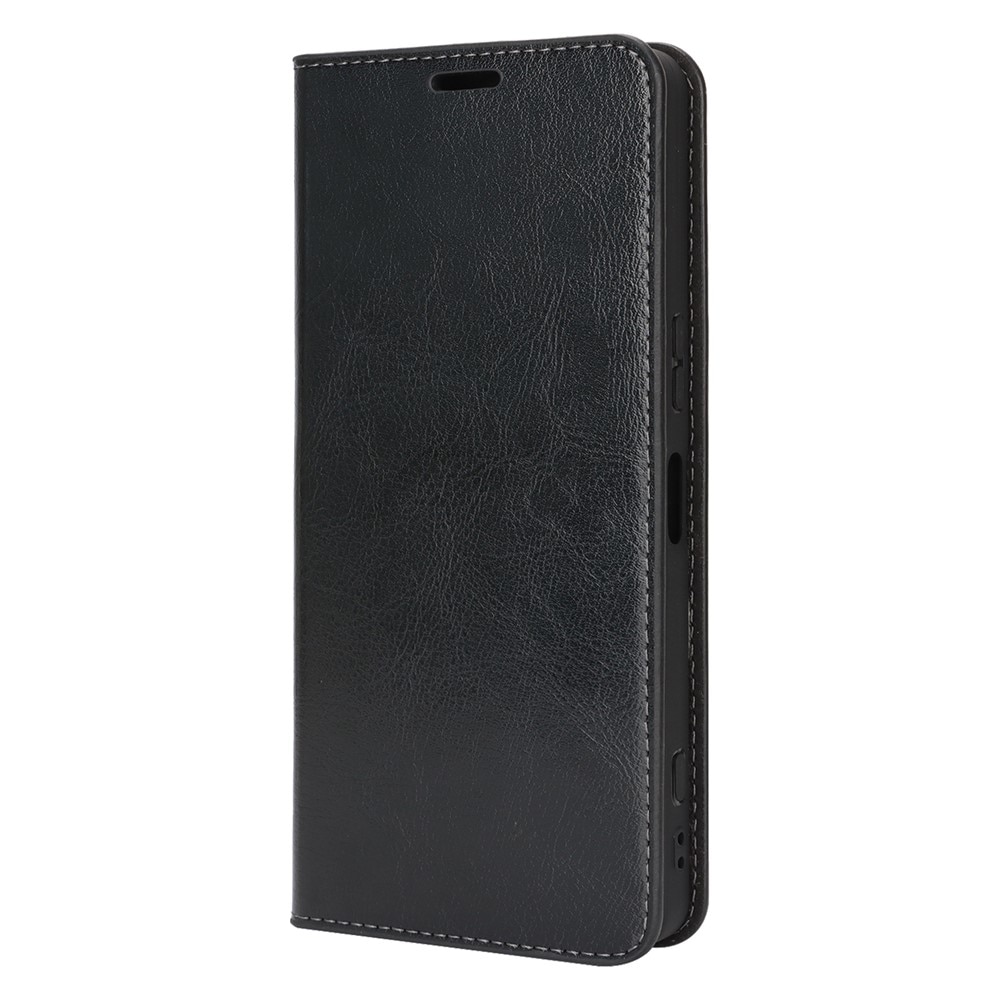 Sony Xperia 1 VII Handytasche aus Echtem Leder Schwarz