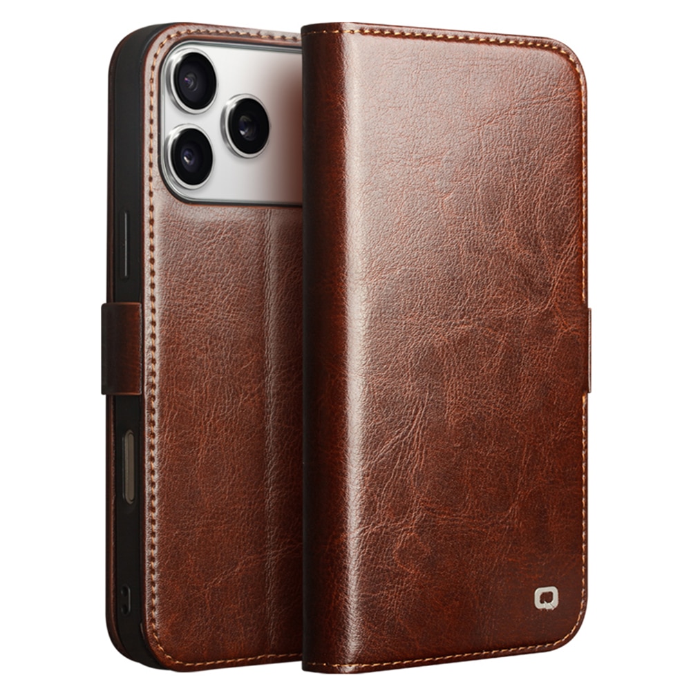 Leather Wallet Case iPhone 17 Pro Max Braun