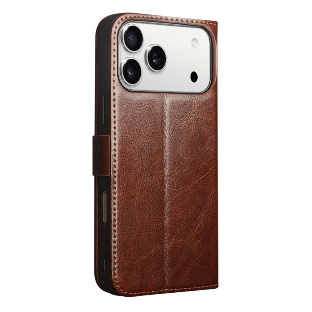 Leather Wallet Case iPhone 17 Pro Max Braun