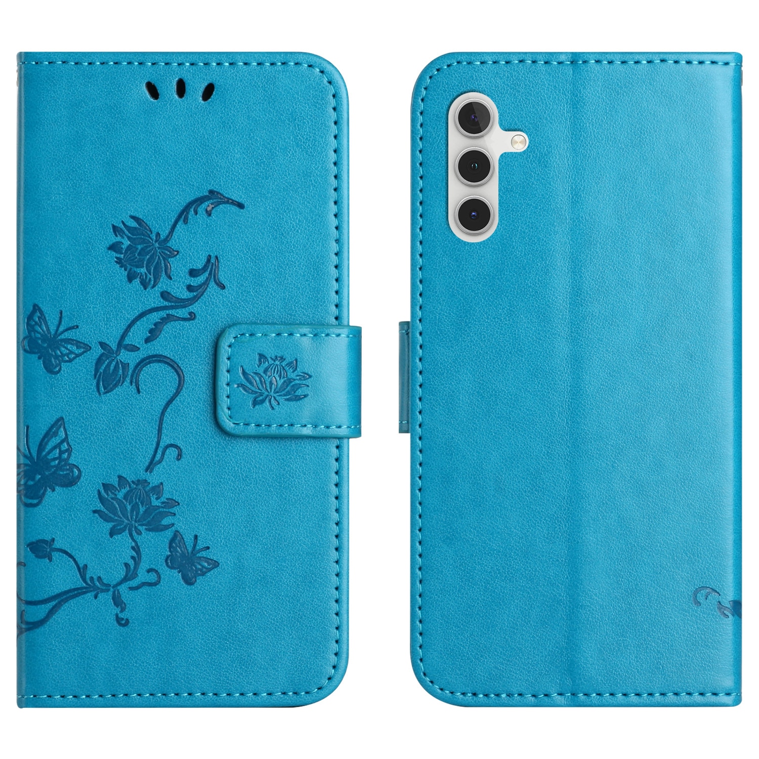 Samsung Galaxy S25 FE Handyhülle mit Schmetterlingsmuster, Blau