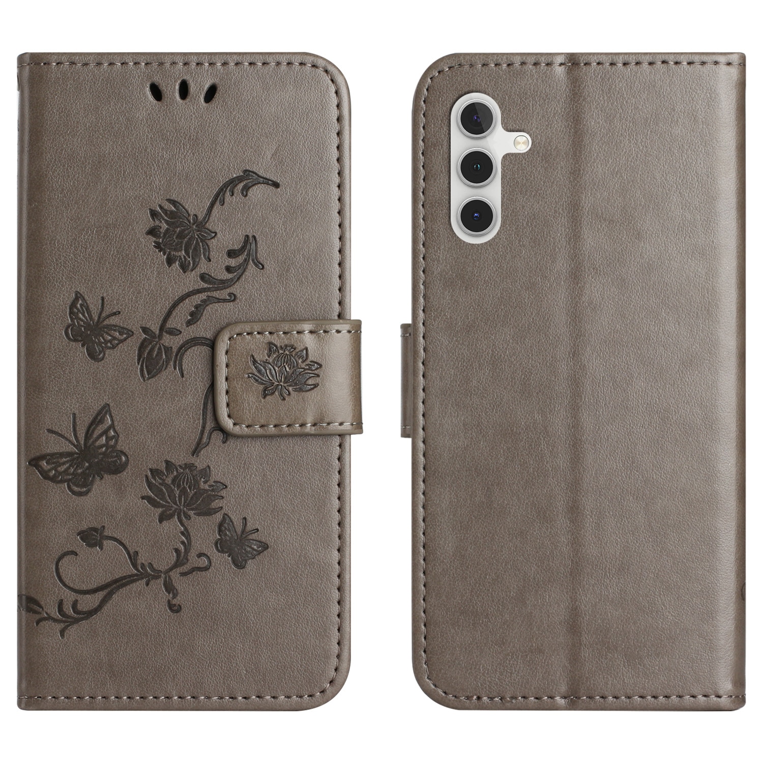 Samsung Galaxy S25 FE Handyhülle mit Schmetterlingsmuster, Grau