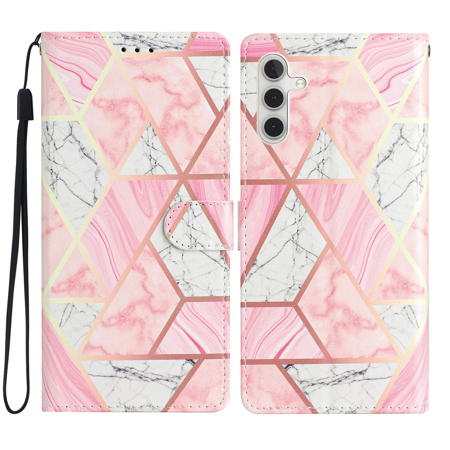 Samsung Galaxy S25 FE Handytasche rosa Marmor