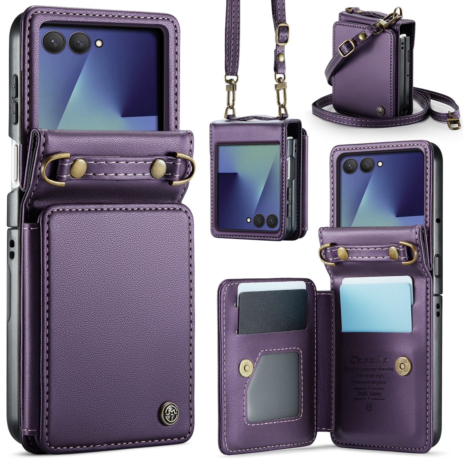 RFID-geschützte Portemonnaie-Hülle Samsung Galaxy Z Flip 7 Lila