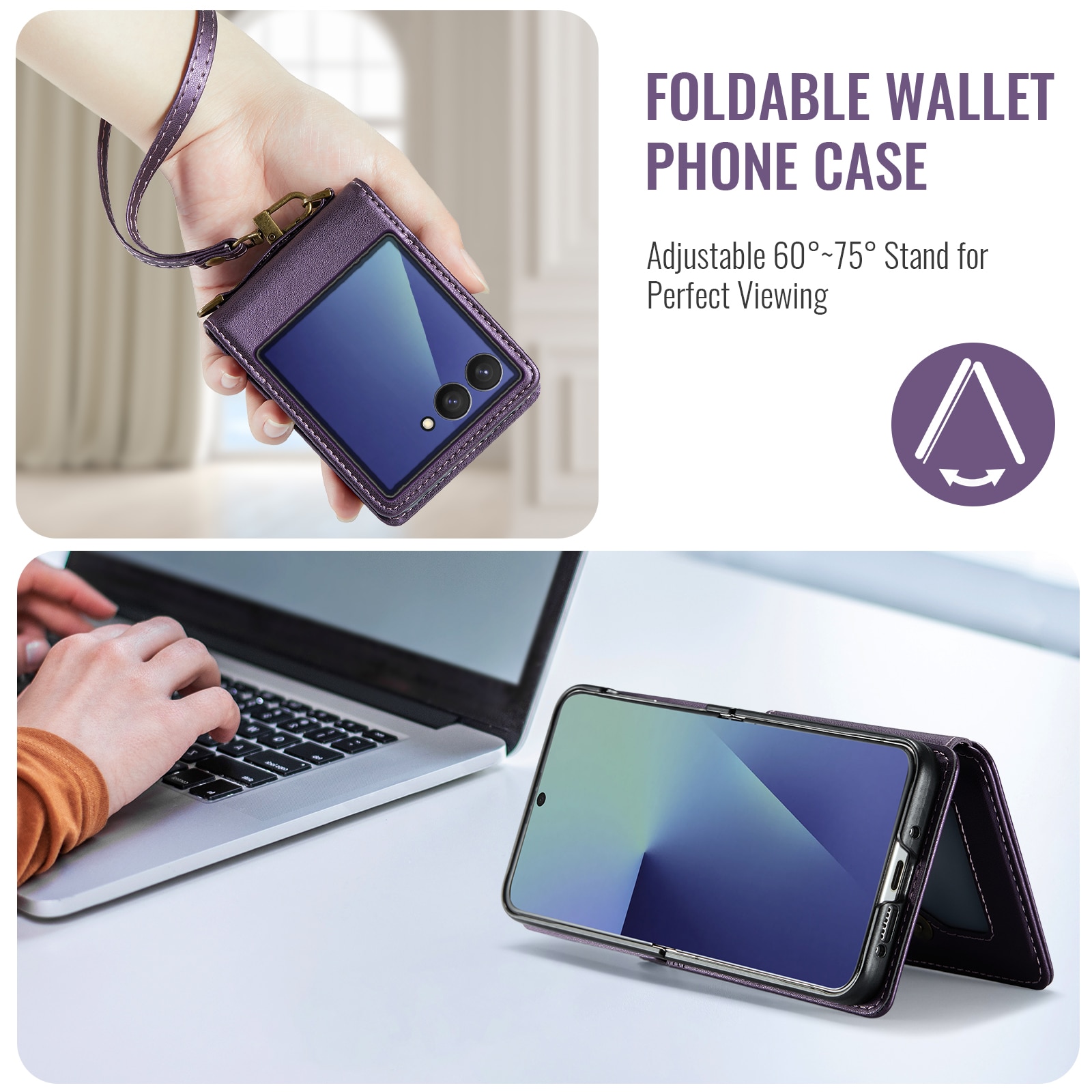 RFID-geschützte Portemonnaie-Hülle Samsung Galaxy Z Flip 7 Lila