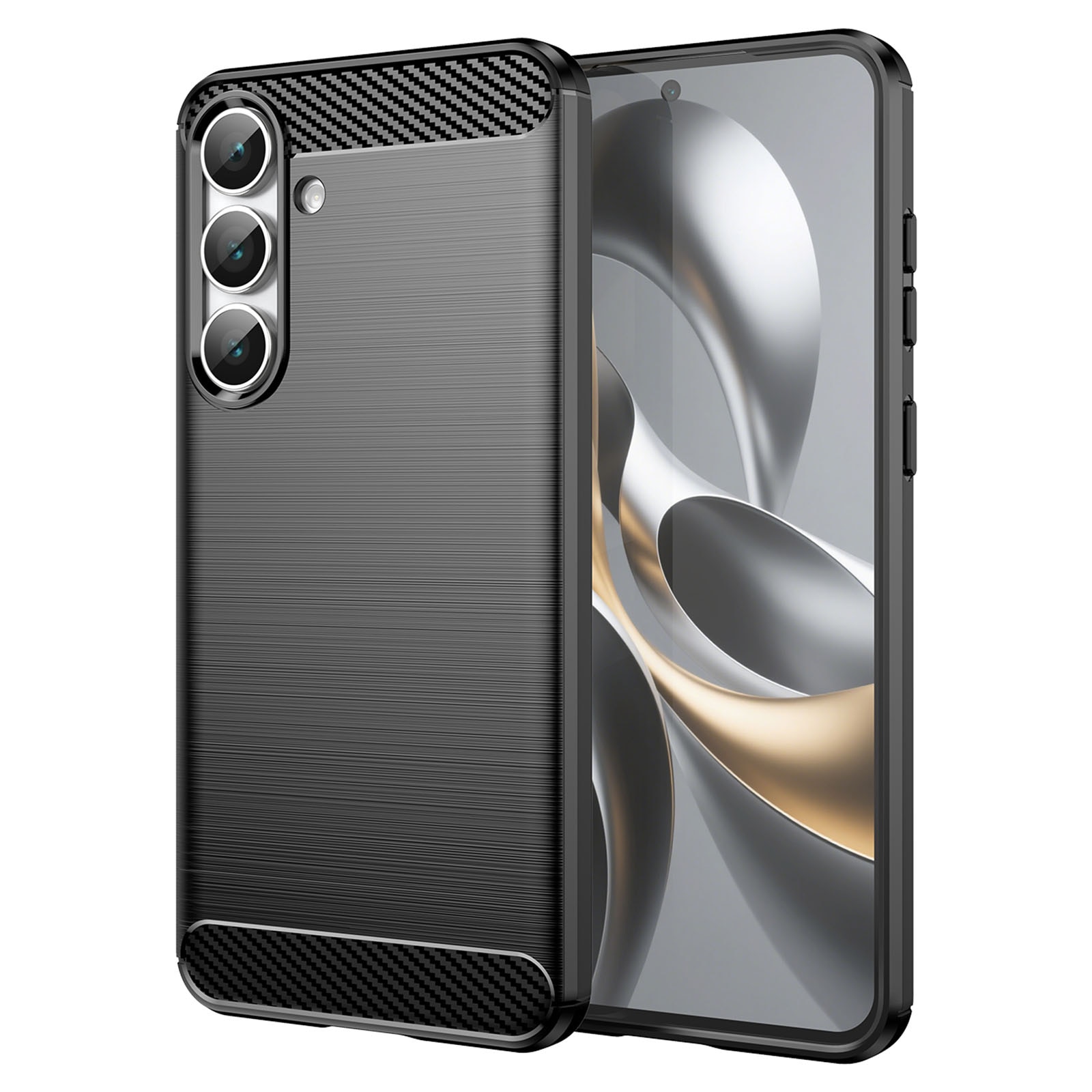 Samsung Galaxy S25 FE Hülle TPU Brushed Schwarz