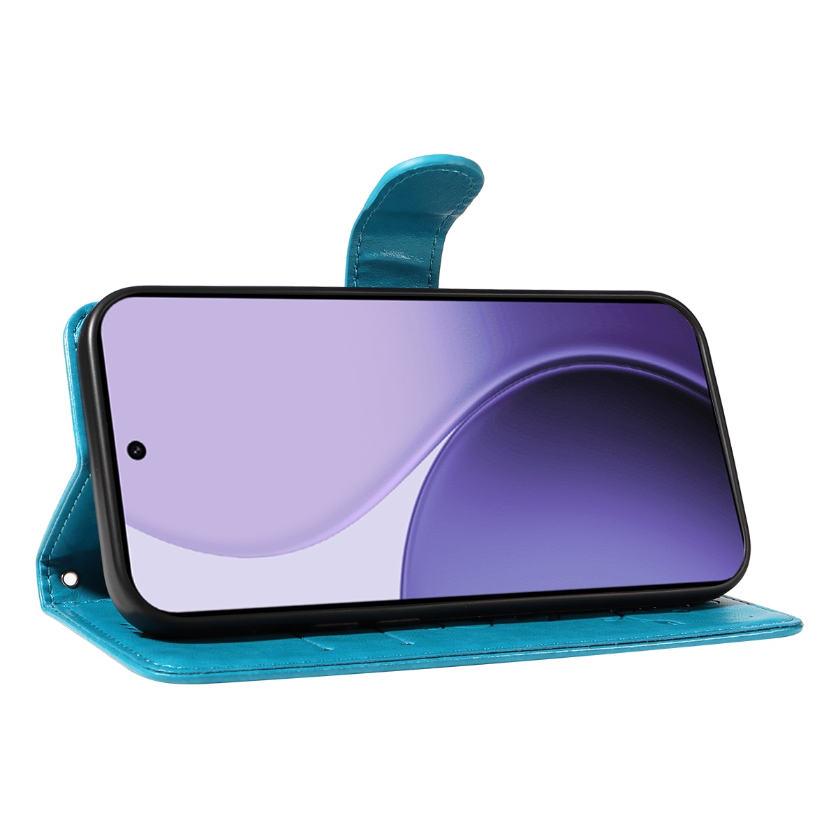 Oppo Reno 14 F Handyhülle mit Schmetterlingsmuster, Blau