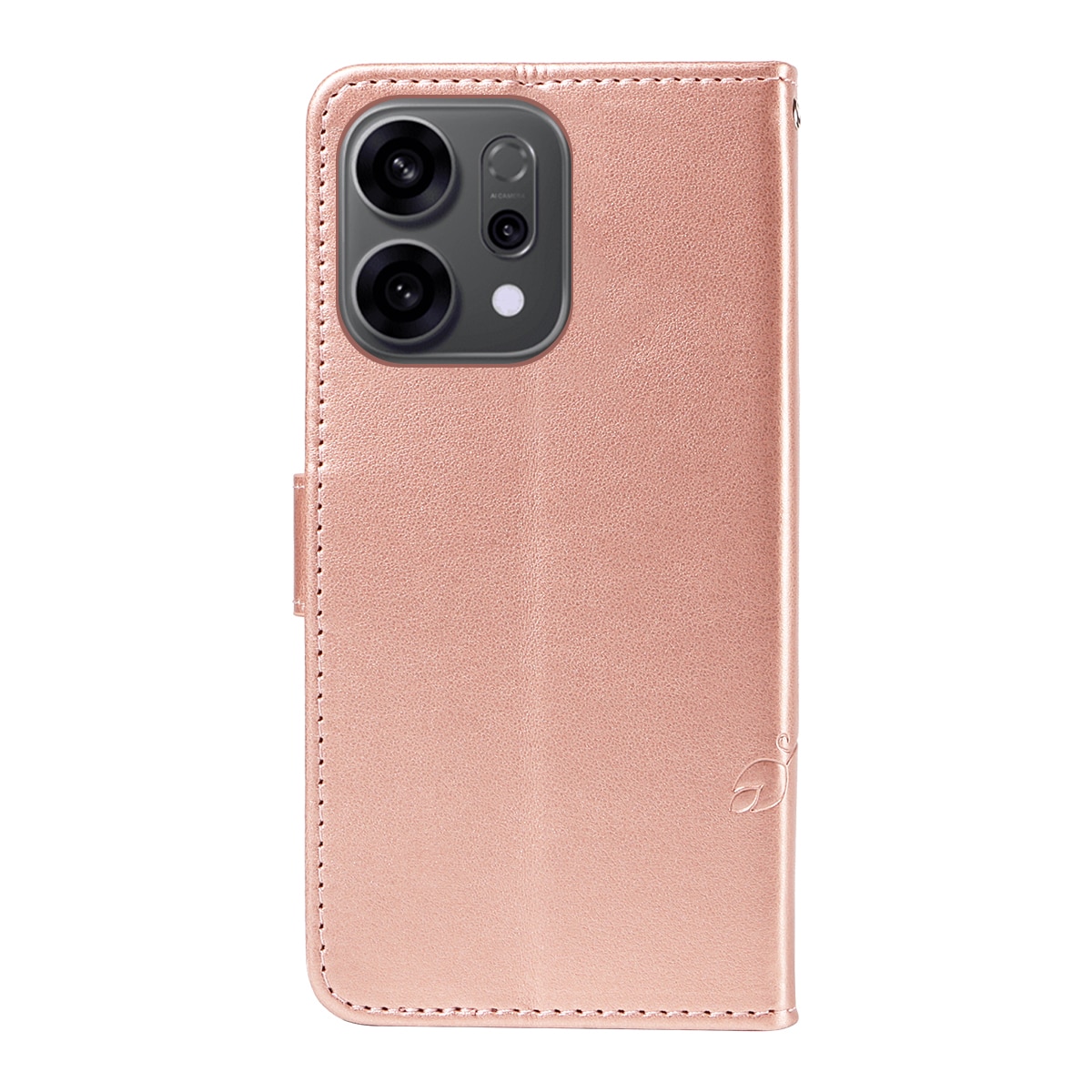 Oppo Reno 14 Handyhülle mit Schmetterlingsmuster, Roségold