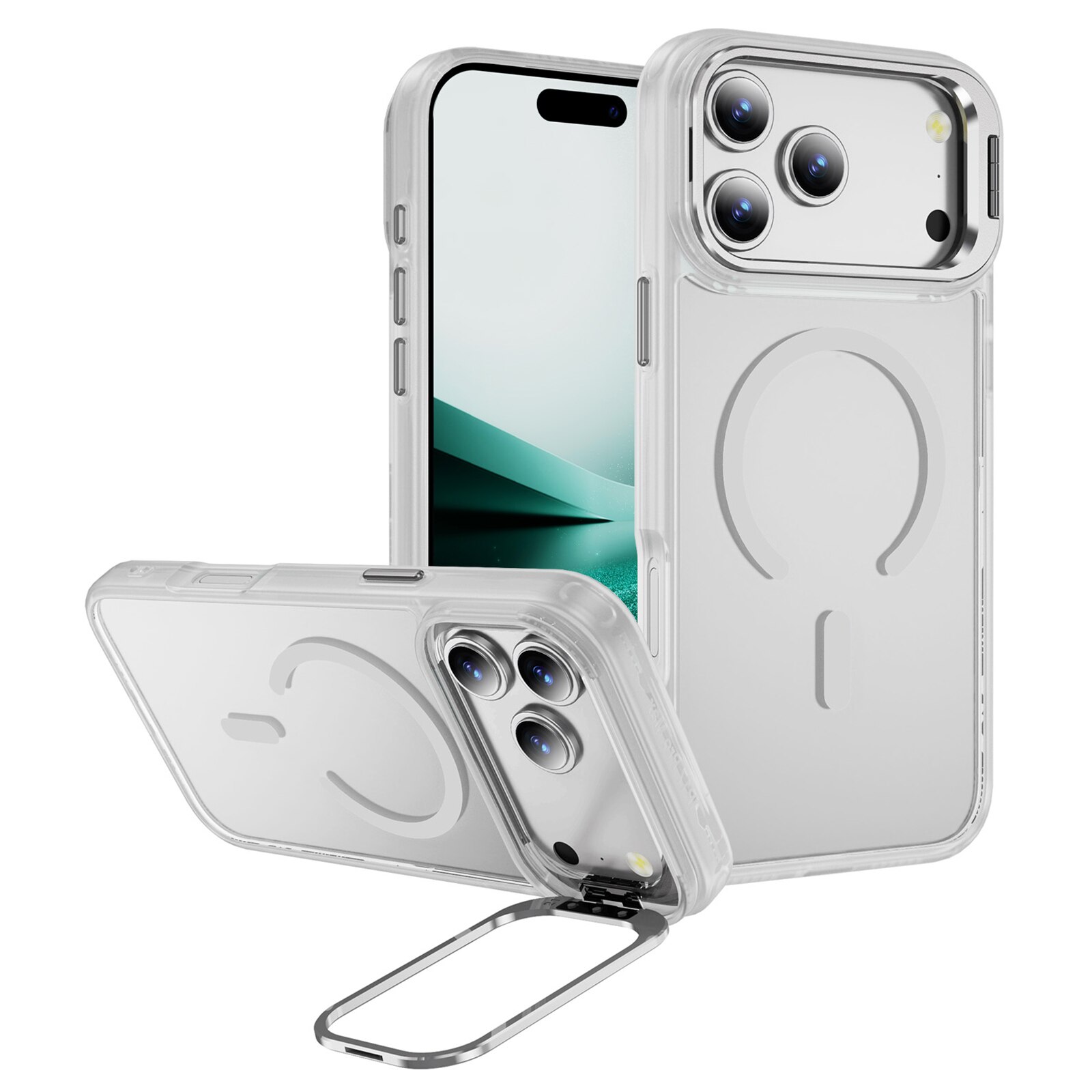 iPhone 17 Pro Max Hybrid-Hülle Kickstand MagSafe Transparent