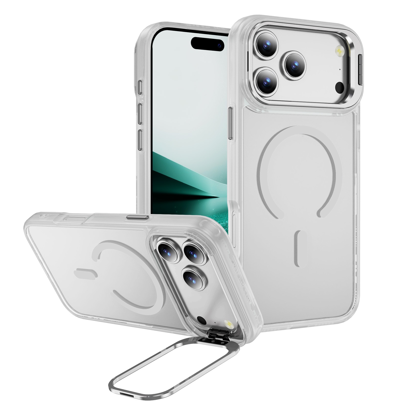 iPhone 17 Pro Hybrid-Hülle Kickstand MagSafe Transparent