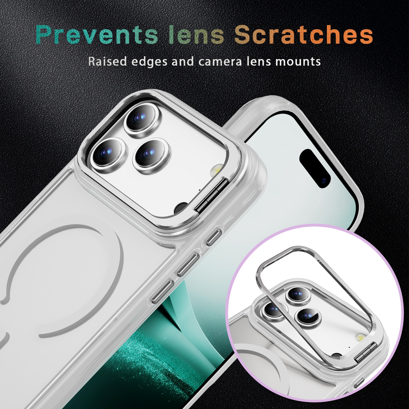 iPhone 17 Pro Hybrid-Hülle Kickstand MagSafe Transparent