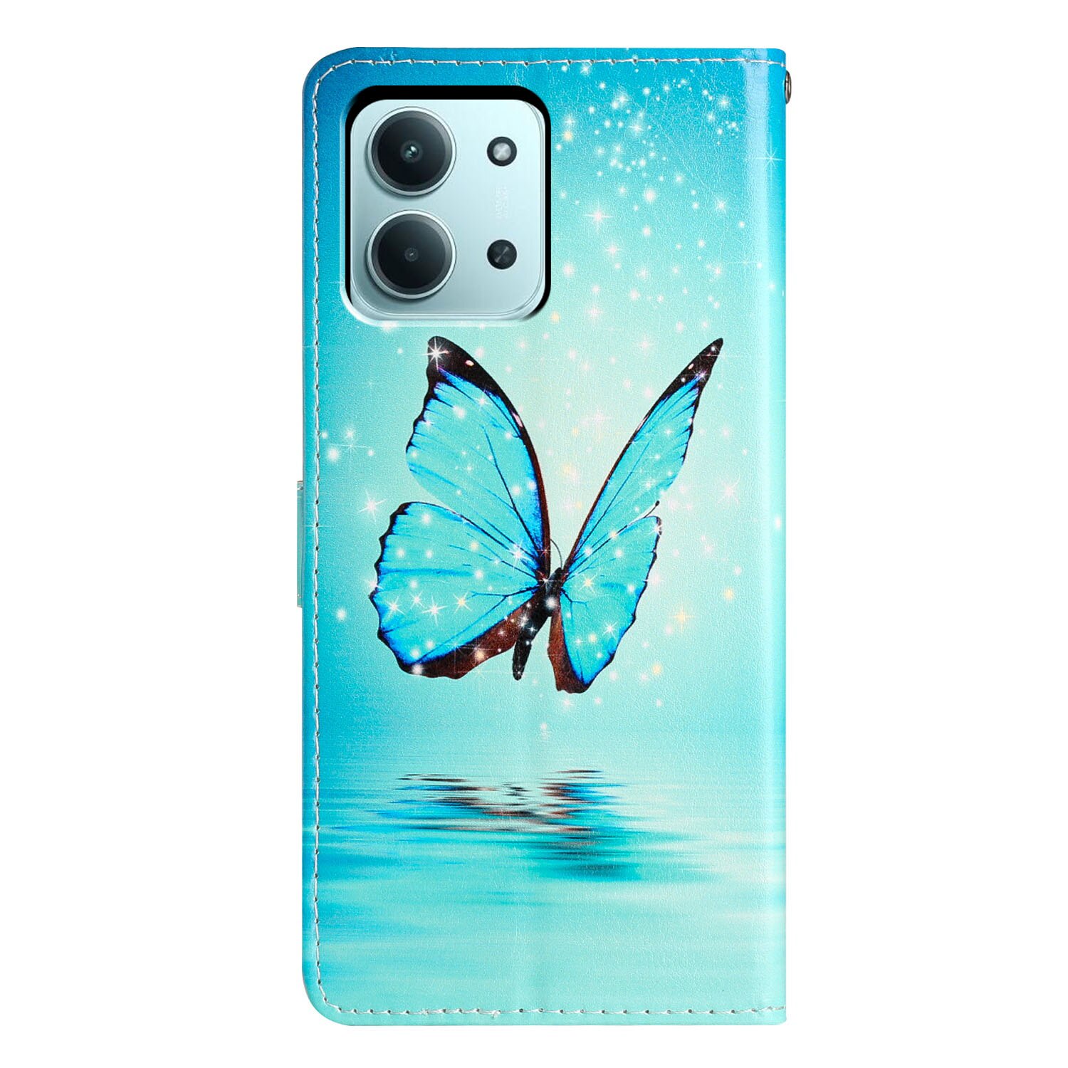 Xiaomi Redmi 15C Handytasche blaue Schmetterlinge