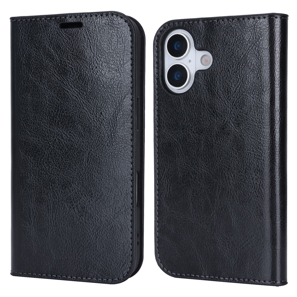 iPhone 17 Handytasche aus Echtem Leder Schwarz