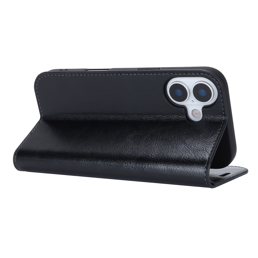 iPhone 17 Handytasche aus Echtem Leder Schwarz