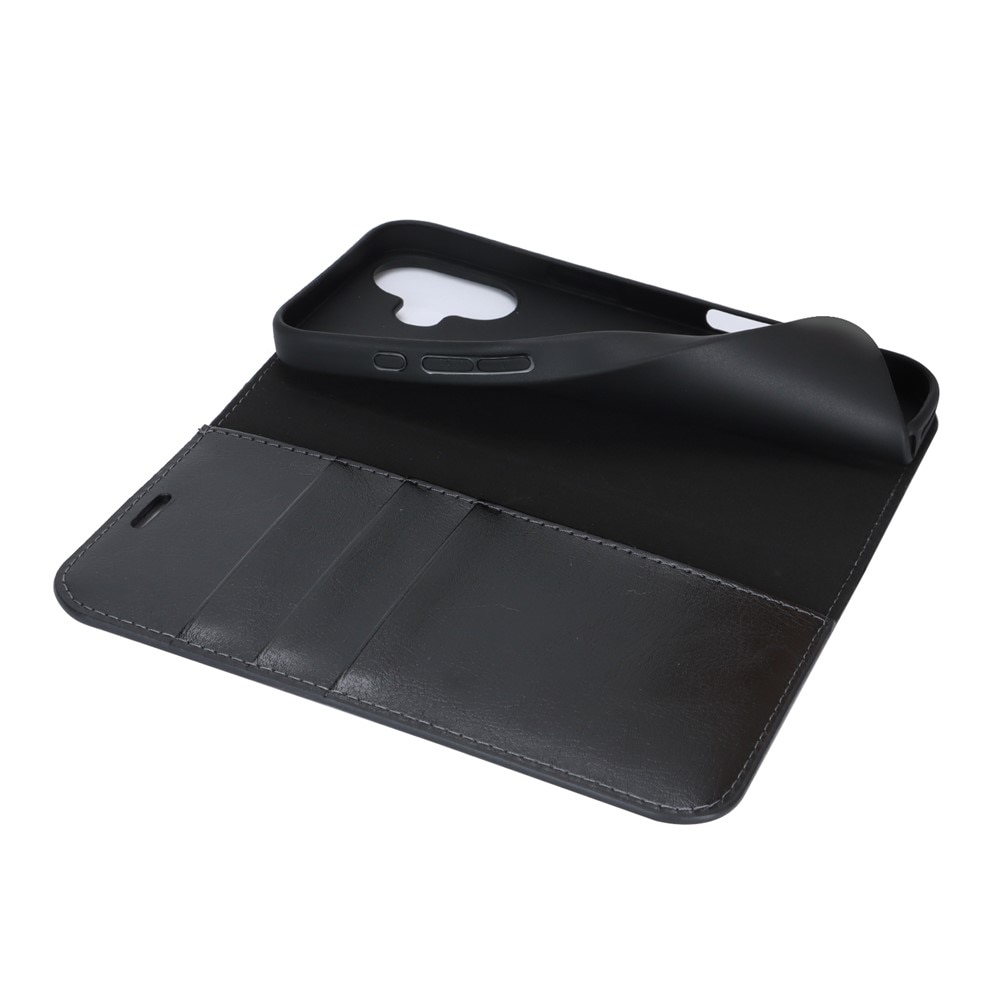 iPhone 17 Handytasche aus Echtem Leder Schwarz