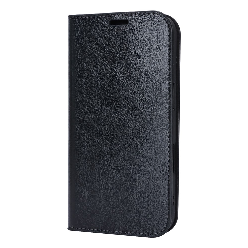 iPhone 17 Handytasche aus Echtem Leder Schwarz