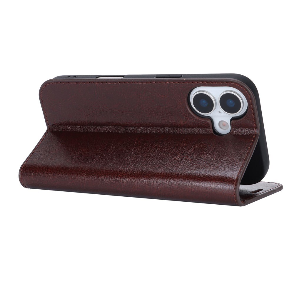iPhone 17 Handytasche aus Echtem Leder Dunkelbraun