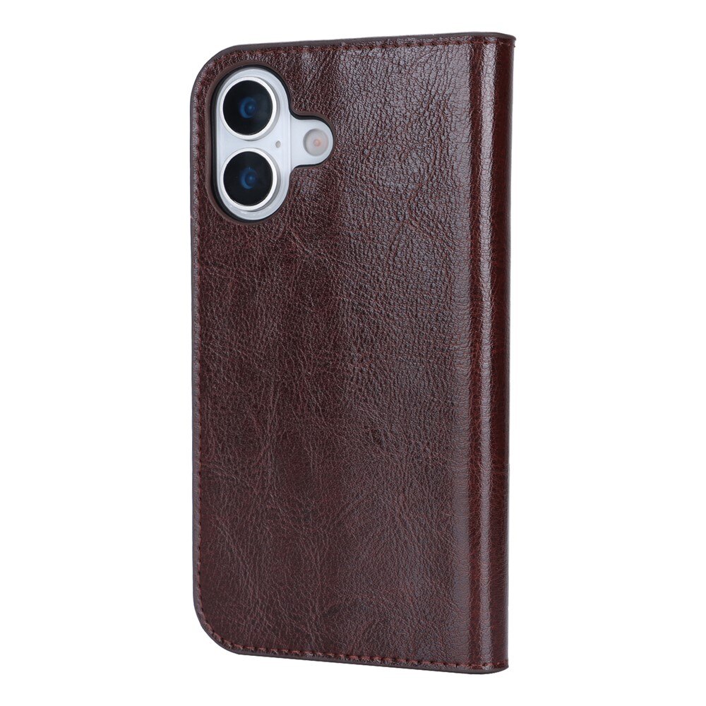iPhone 17 Handytasche aus Echtem Leder Dunkelbraun
