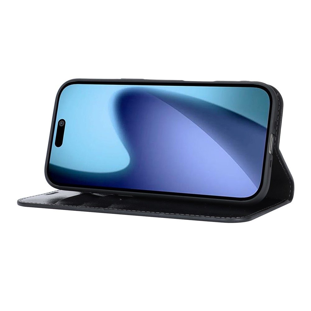 iPhone 17 Air Handytasche aus Echtem Leder Schwarz