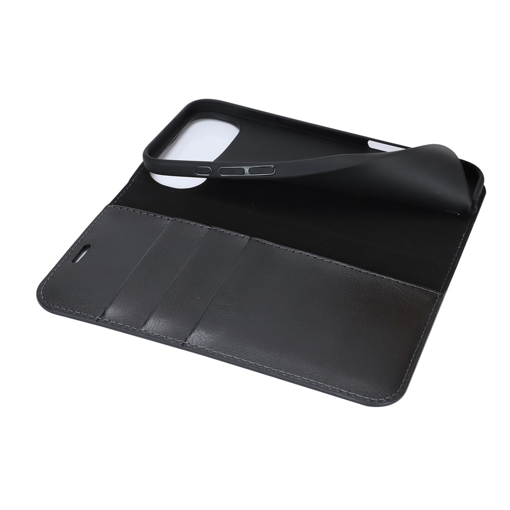 iPhone 17 Air Handytasche aus Echtem Leder Schwarz
