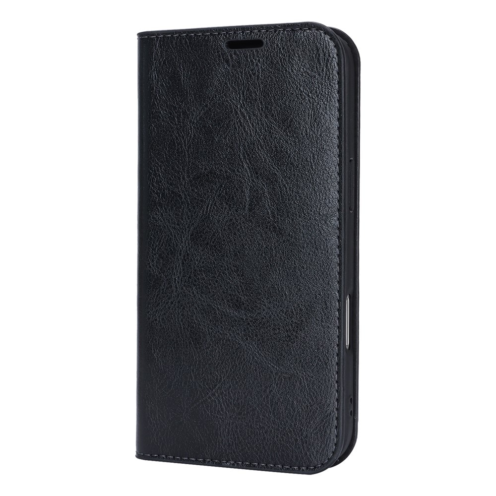 iPhone 17 Air Handytasche aus Echtem Leder Schwarz