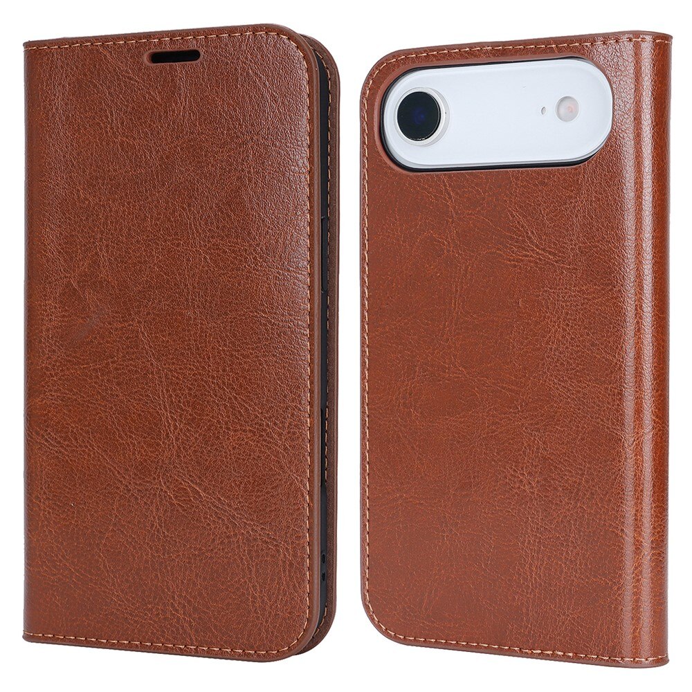 iPhone 17 Air Handytasche aus Echtem Leder Schwarz