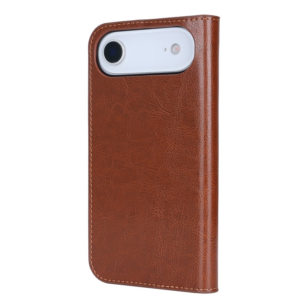 iPhone 17 Air Handytasche aus Echtem Leder Schwarz
