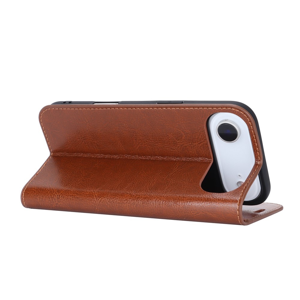 iPhone 17 Air Handytasche aus Echtem Leder Schwarz