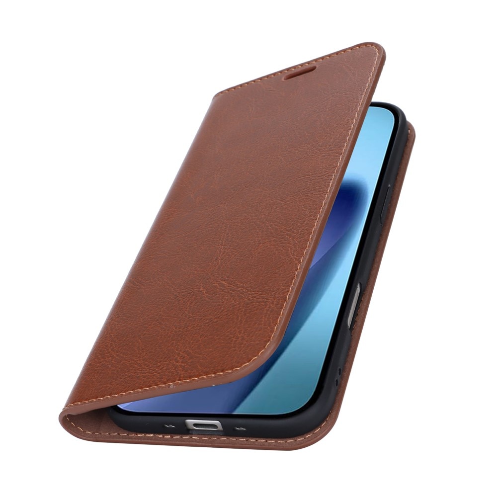 iPhone 17 Air Handytasche aus Echtem Leder Schwarz
