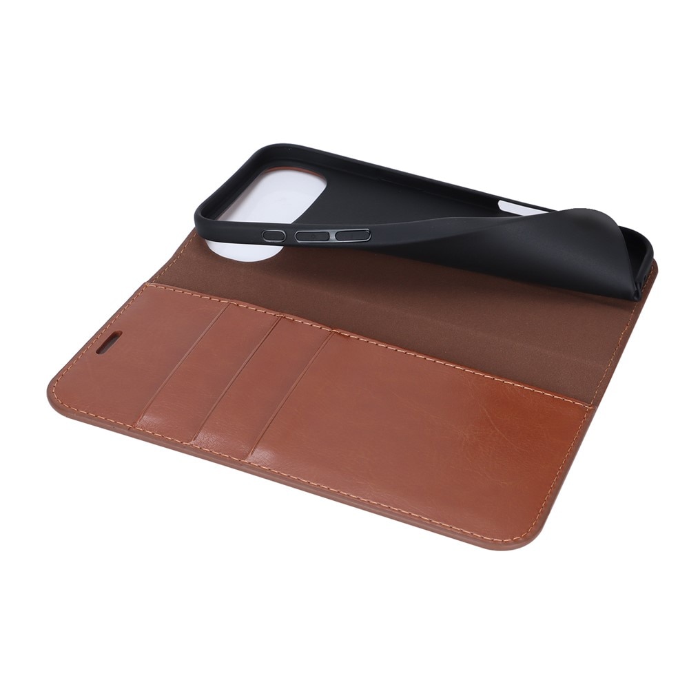 iPhone 17 Air Handytasche aus Echtem Leder Schwarz