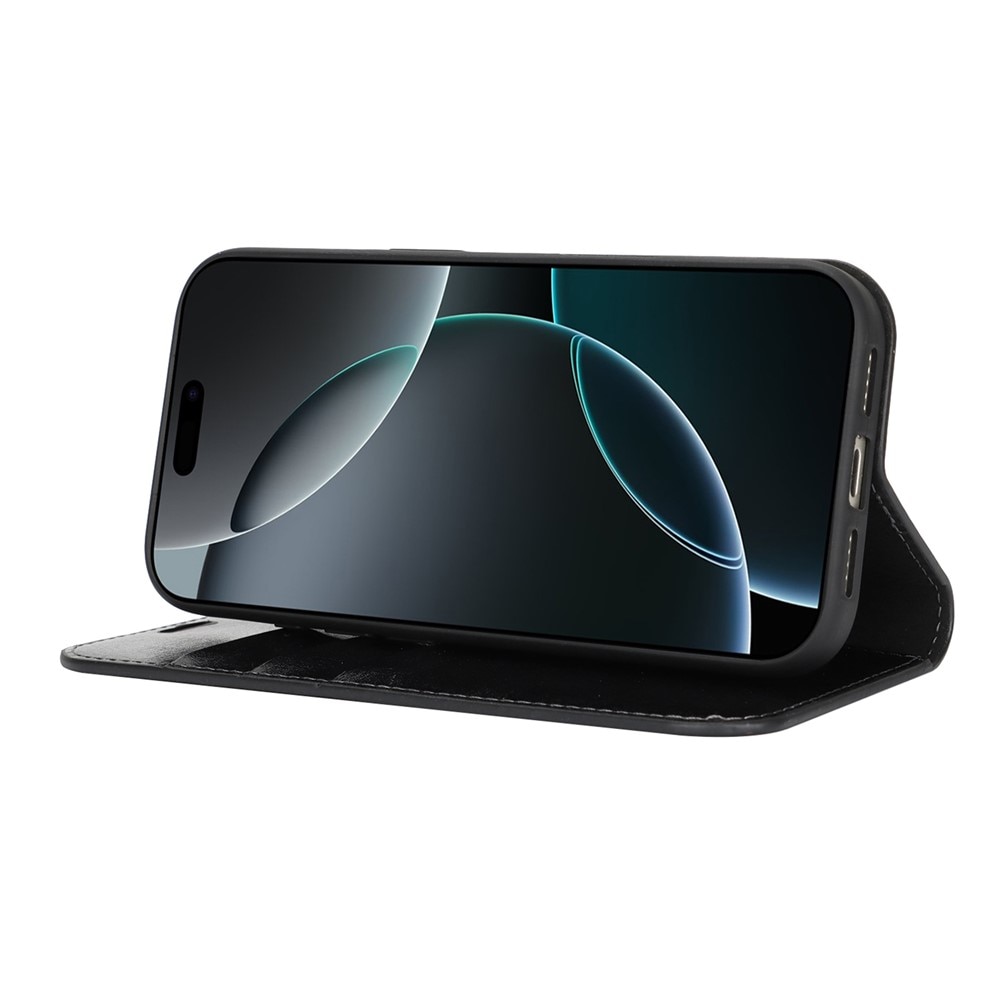 iPhone 17 Pro Handytasche aus Echtem Leder Schwarz