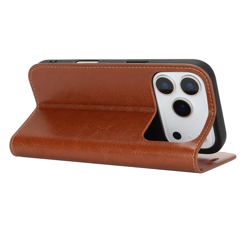 iPhone 17 Pro Handytasche aus Echtem Leder Braun
