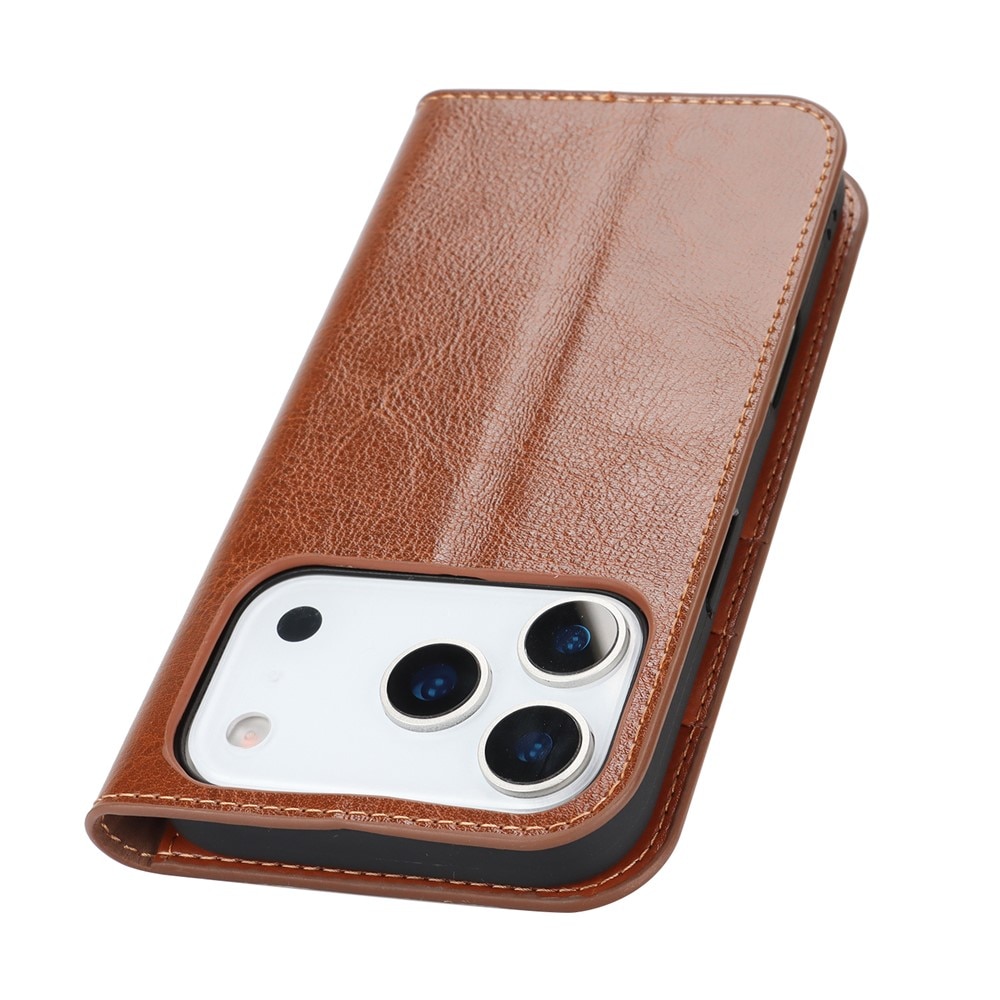 iPhone 17 Pro Handytasche aus Echtem Leder Braun