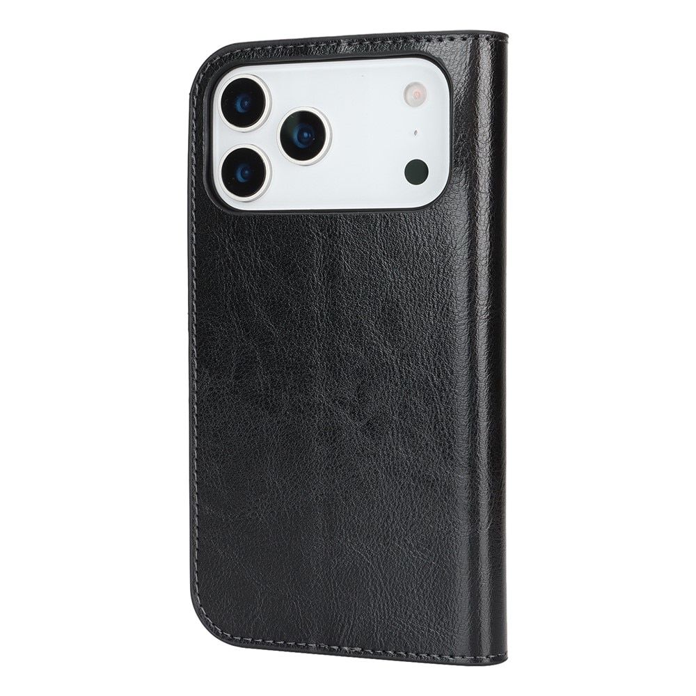 iPhone 17 Pro Max Handytasche aus Echtem Leder Schwarz