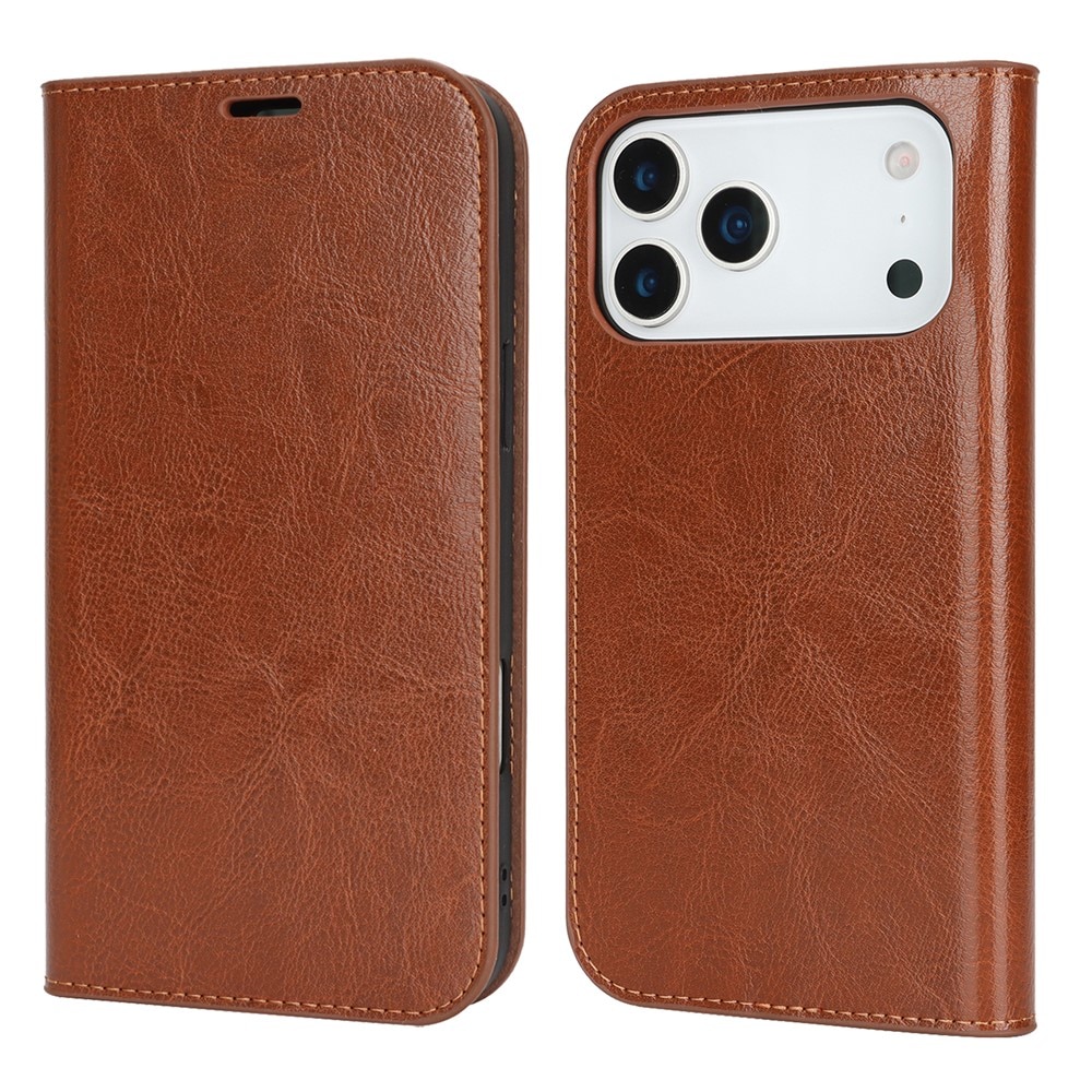 iPhone 17 Pro Max Handytasche aus Echtem Leder Braun