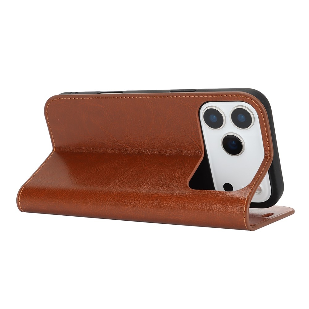iPhone 17 Pro Max Handytasche aus Echtem Leder Braun