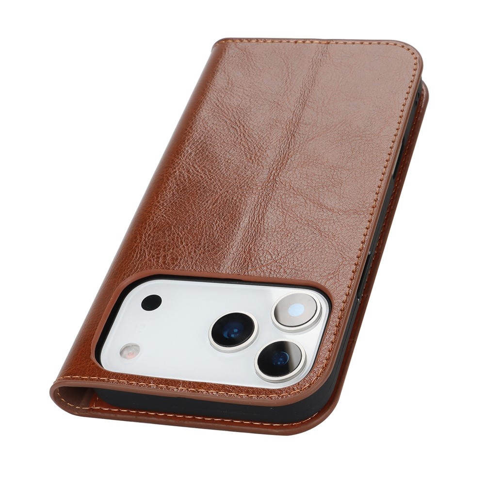 iPhone 17 Pro Max Handytasche aus Echtem Leder Braun