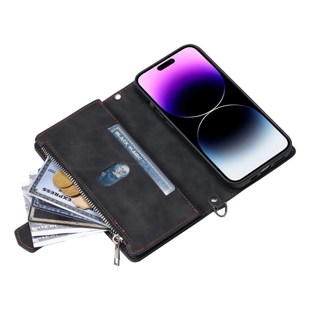 iPhone 17 Brieftasche Hülle Quilted Schwarz
