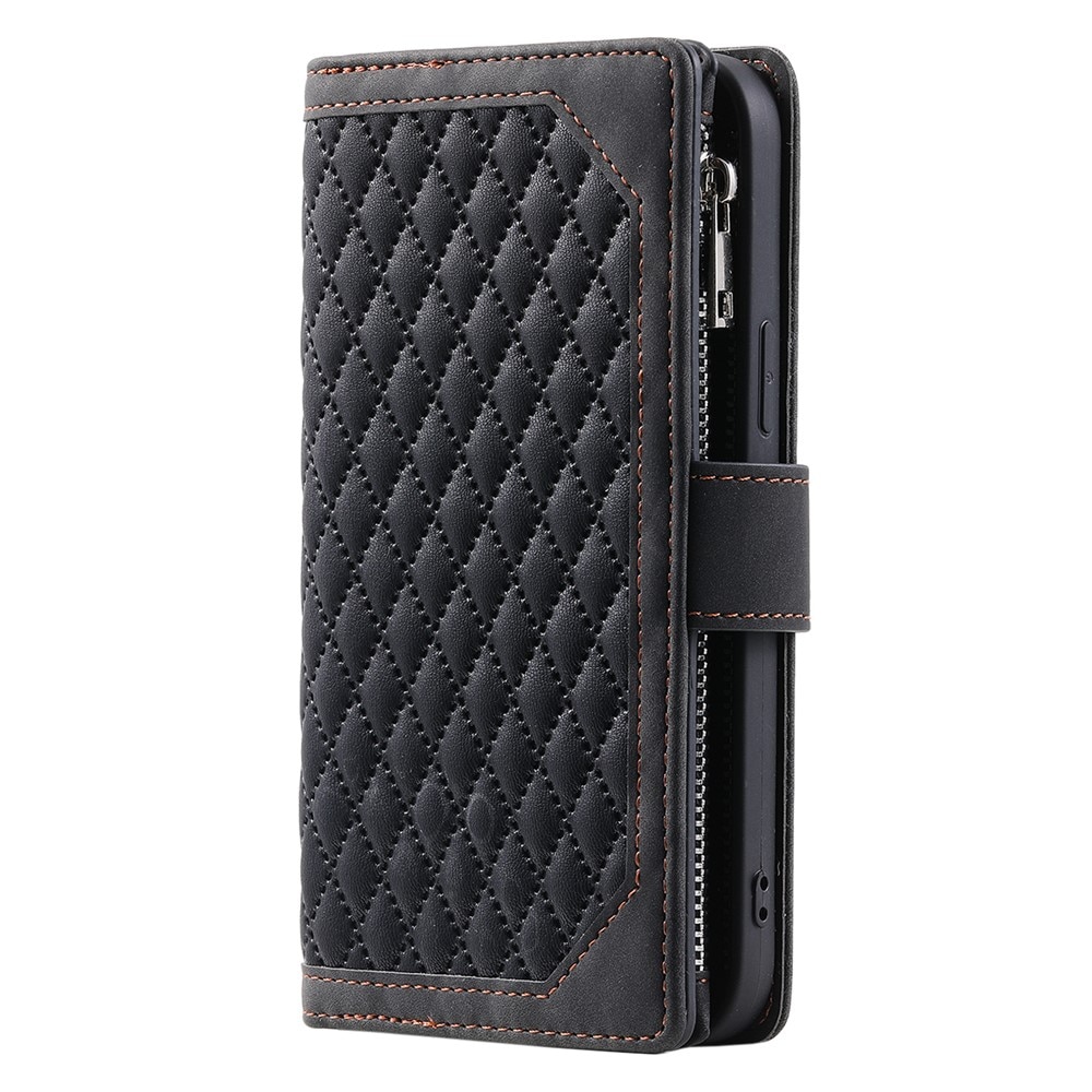 iPhone 17 Brieftasche Hülle Quilted Schwarz