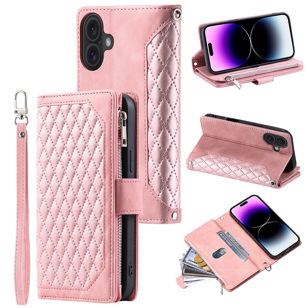 iPhone 17 Brieftasche Hülle Quilted Rosa