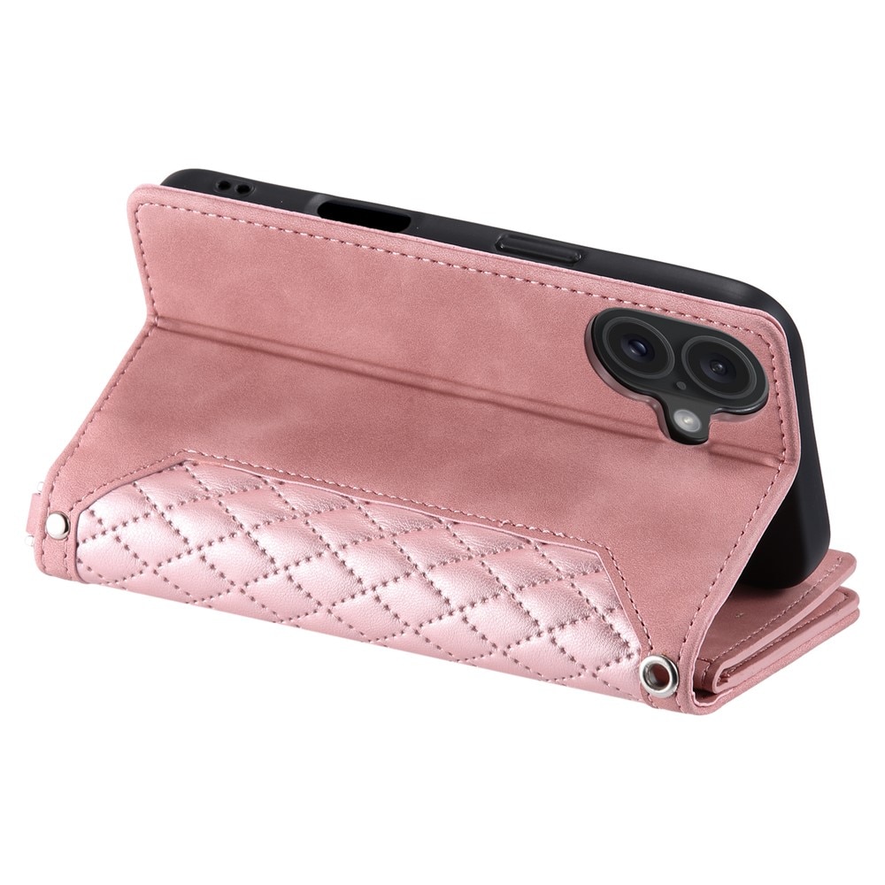 iPhone 17 Brieftasche Hülle Quilted Rosa