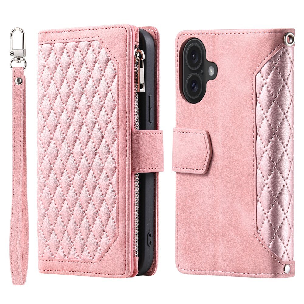 iPhone 17 Brieftasche Hülle Quilted Rosa